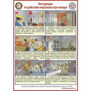 Мини-Стенд «Инструкция по действию персонала на пожаре»